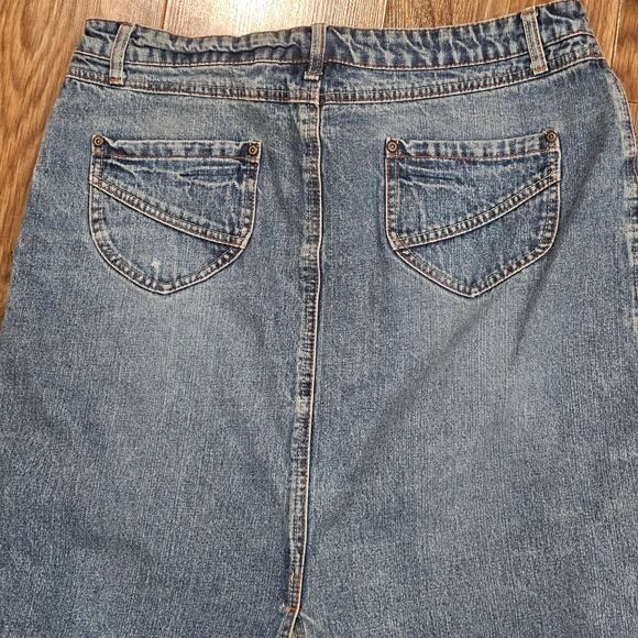 Vintage Cato Denim Maxi Skirt Split Size 16 - Picture 4 of 8